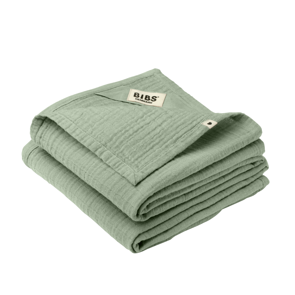 BIBS MUSLIN 2 PAK. 70/70CM SAGE