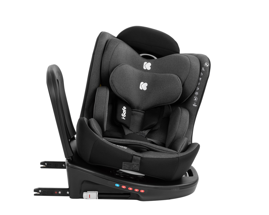 AUTOSJEDALICA KIKKA BOO 40-150CM,I-SAFE I-SIZE DARK GREY