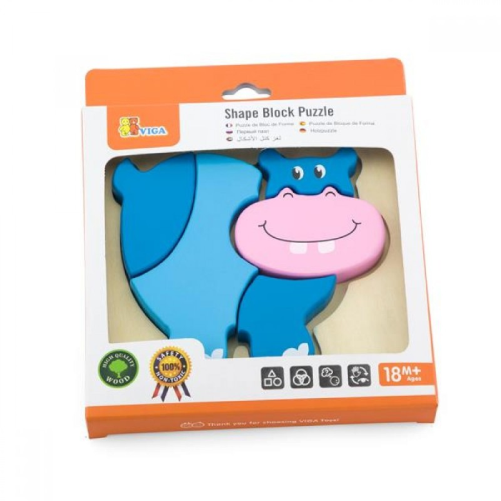 DRVENE PUZZLE HIPPO