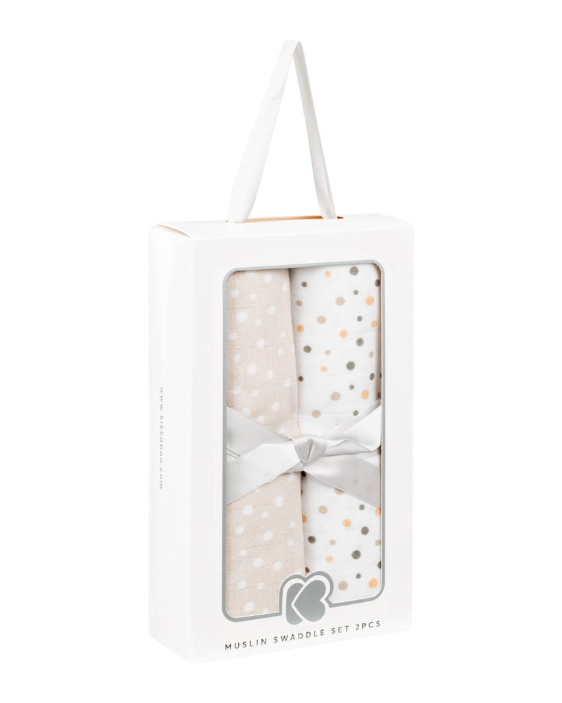 KIKKA BOO MUSLIN SET ZA POVIJANJE 2KOM 80/80CM,DOTS BEIGE