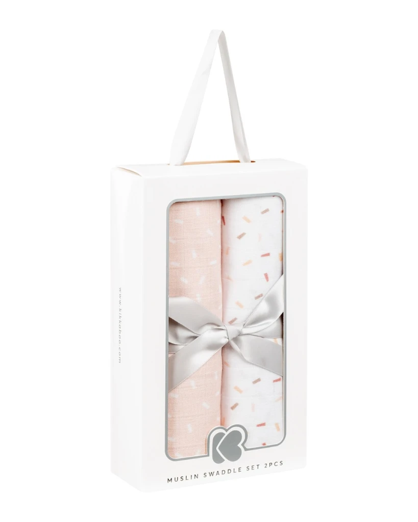 KIKKA BOO MUSLIN SET ZA POVIJANJE 2KOM 80/80CM,CONFETTI PINK