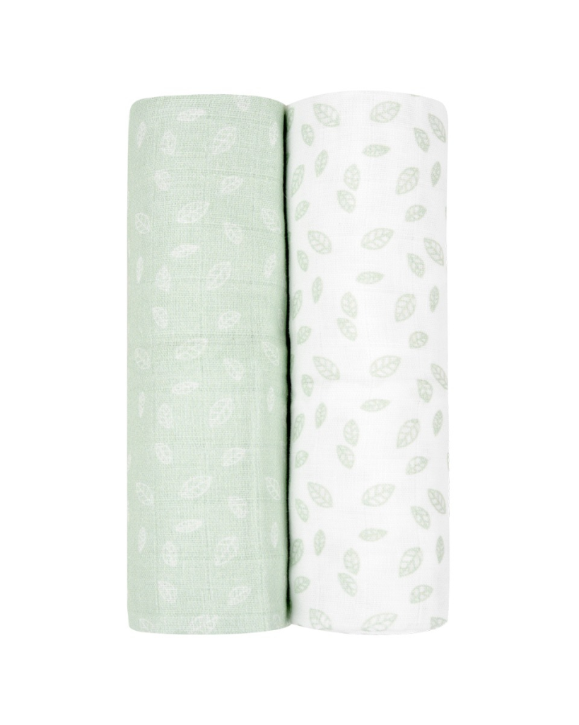 KIKKA BOO MUSLIN SET ZA POVIJANJE 2KOM 80/80CM,LEAVES MINT