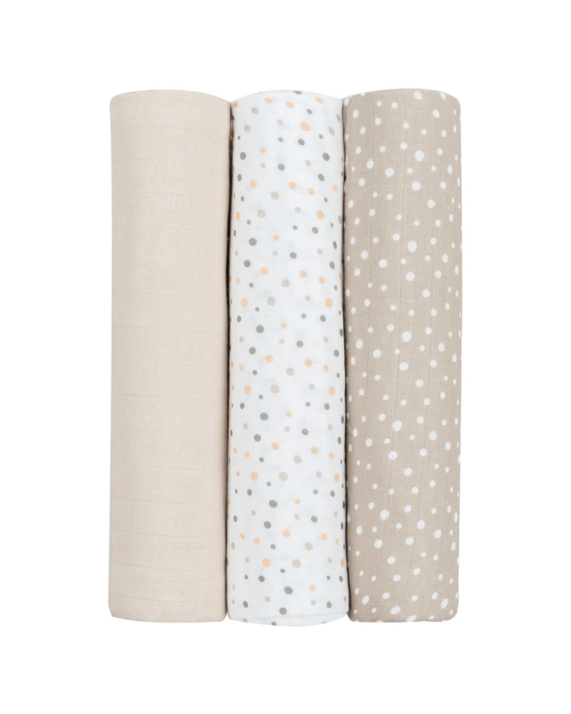 KIKKA BOO SET ZA POVIJANJE 3KOM 80/80CM,DOTS BEIGE