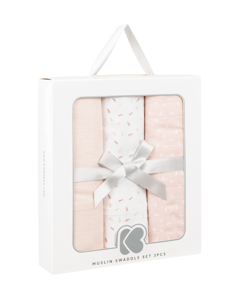 KIKKA BOO MUSLIN SET ZA POVIJANJE 3KOM 80/80CM,CONFETTI PINK