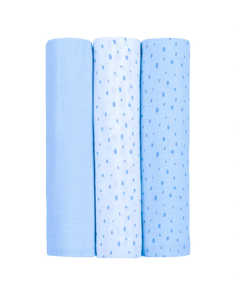 KIKKA BOO MUSLIN SET ZA POVIJANJE 3KOM 80/80CM,DOTS BLUE