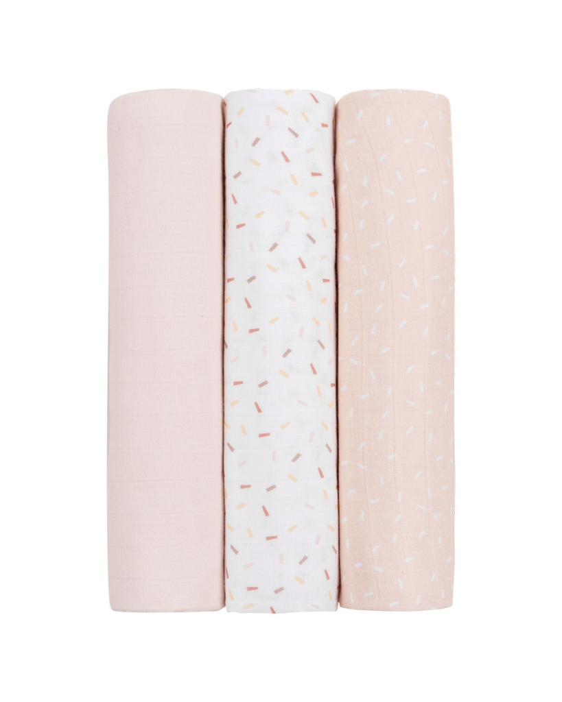 KIKKA BOO MUSLIN SET ZA POVIJANJE 3KOM 100/100CM,CONFETTI PI