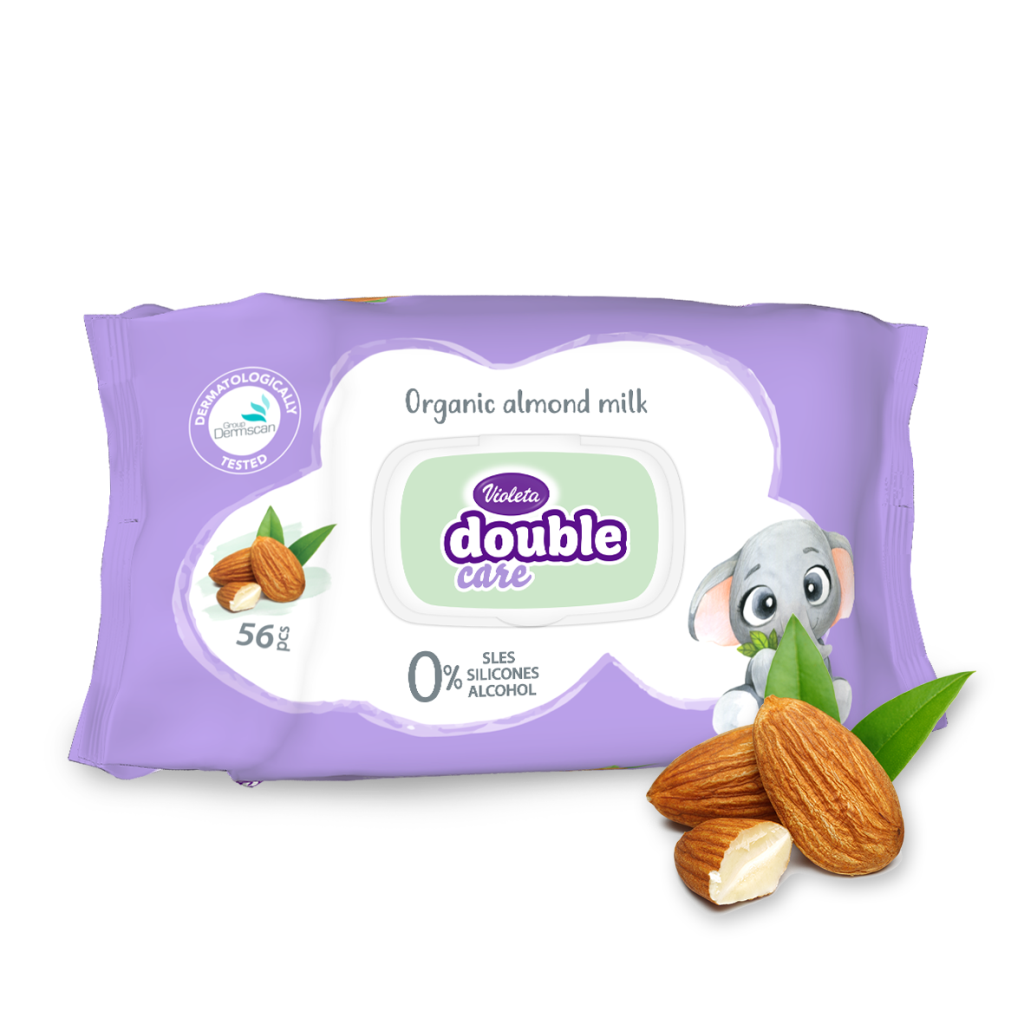 VIOLETA BABY VLAŽNE MARAMICE S ORGANSKIM BADEMOVIM MLIJEKOM