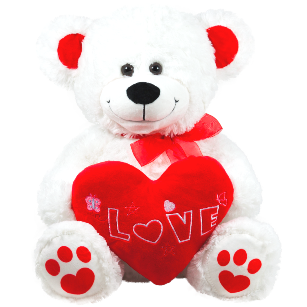 AMEK BIJELI MEDO SA CRVENIM SRCEM 45CM