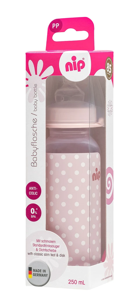 NIP PP BOČICA TRENDY, 250ML, VEL.1, FLOW M, GIRL