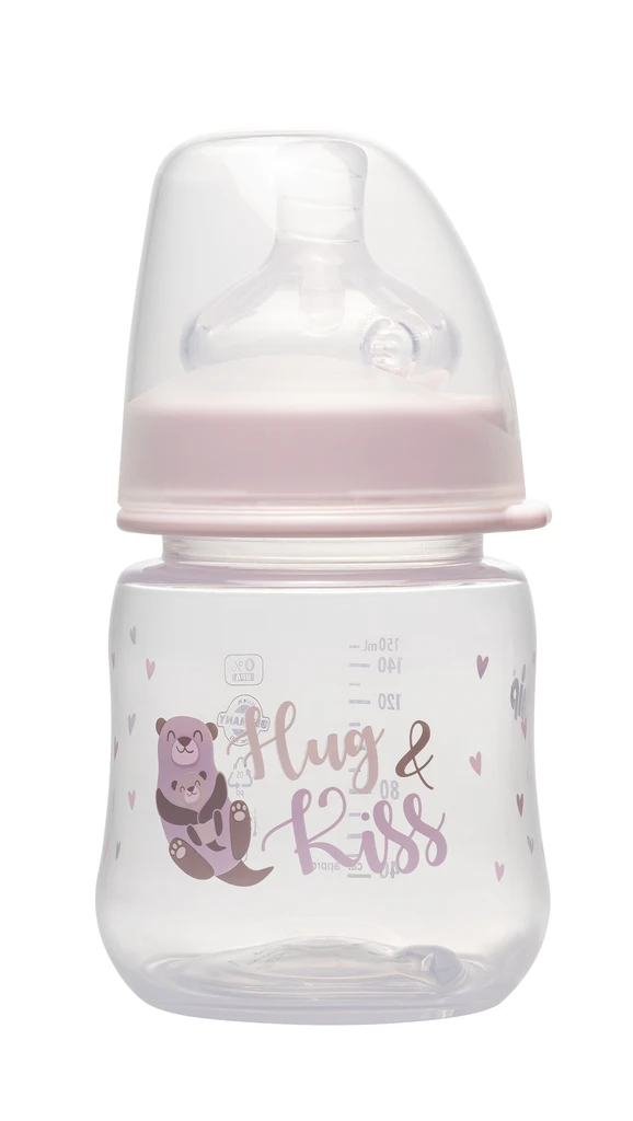NIP PP BOČICA ŠIROKO GRLO,150ML,VEL.0+,FLOW S, GIRL
