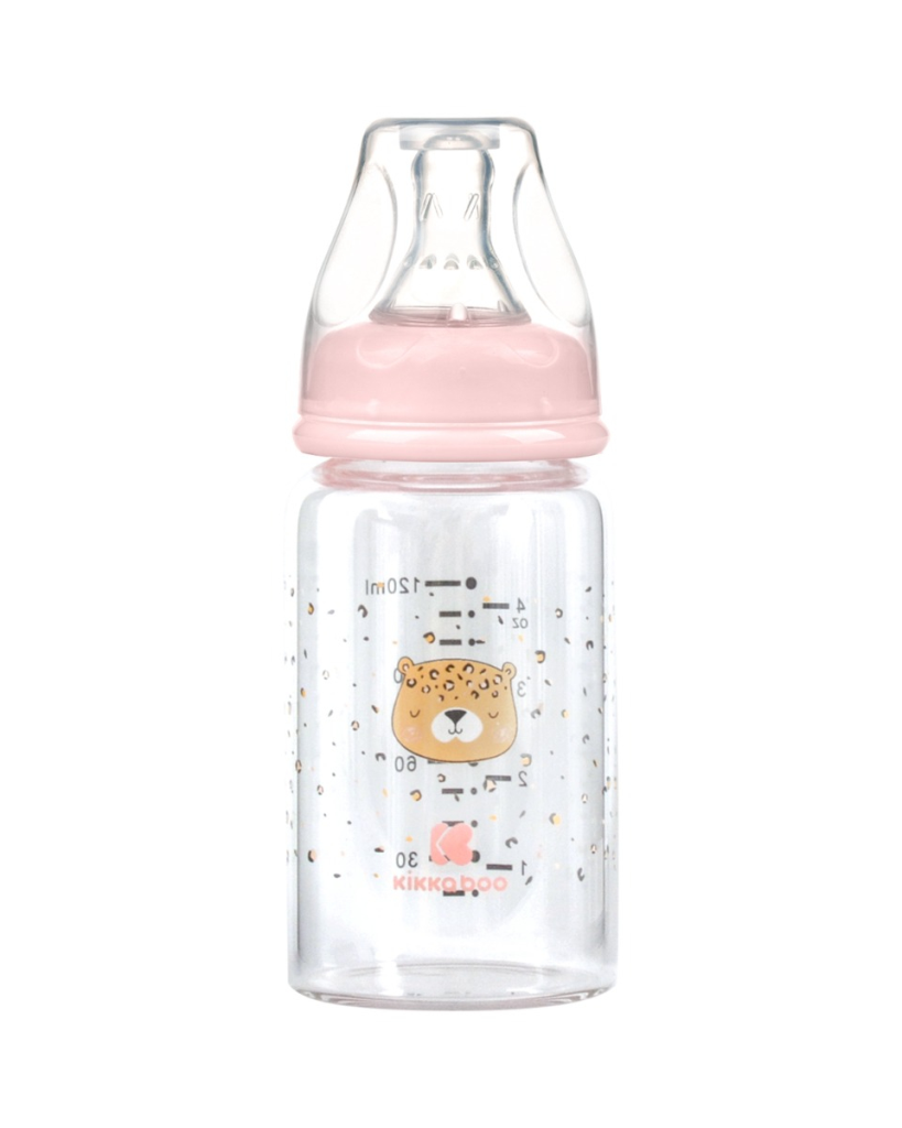 KIKKA BOO STAKLENA BOCA ZA HRANJENJE 120ML,SAVANNA PINK
