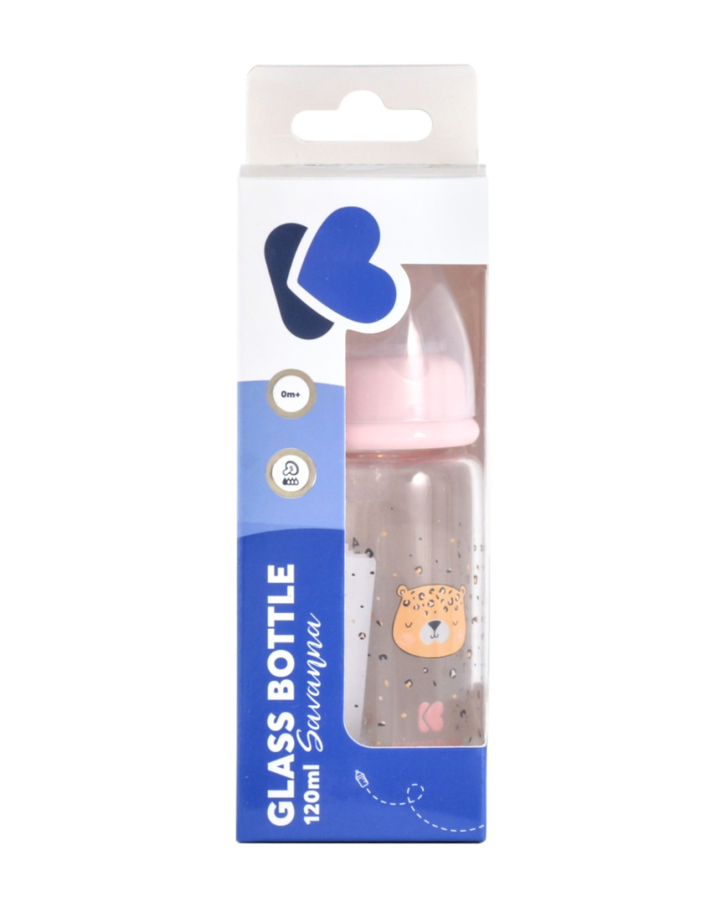 KIKKA BOO STAKLENA BOCA ZA HRANJENJE 120ML,SAVANNA PINK