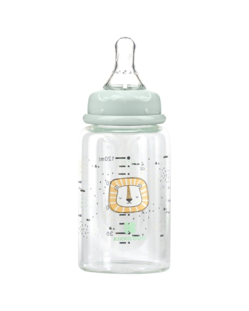 KIKKA BOO STAKLENA BOCA ZA HRANJENJE 120ML,SAVANNA MINT