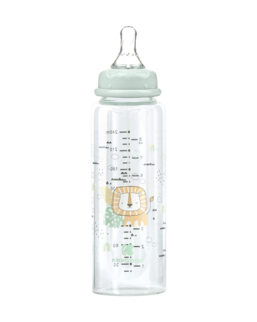 KIKKA BOO STAKLENA BOCA ZA HRANJENJE 240ML,SAVANNA MINT
