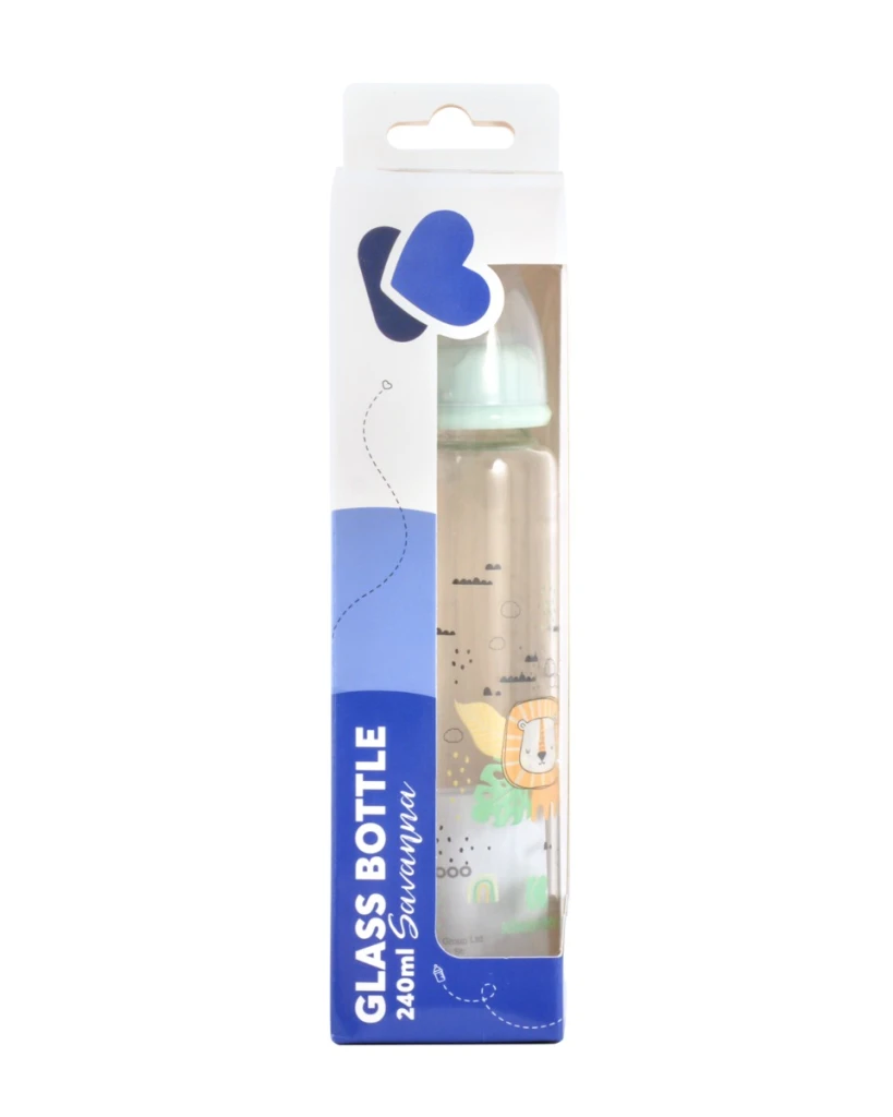 KIKKA BOO STAKLENA BOCA ZA HRANJENJE 240ML,SAVANNA MINT