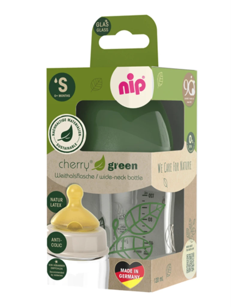 NIP STAKLENA BOCA ŠIROKOG GRLA,CHERRY GREEN BOY,GREEN,120ML