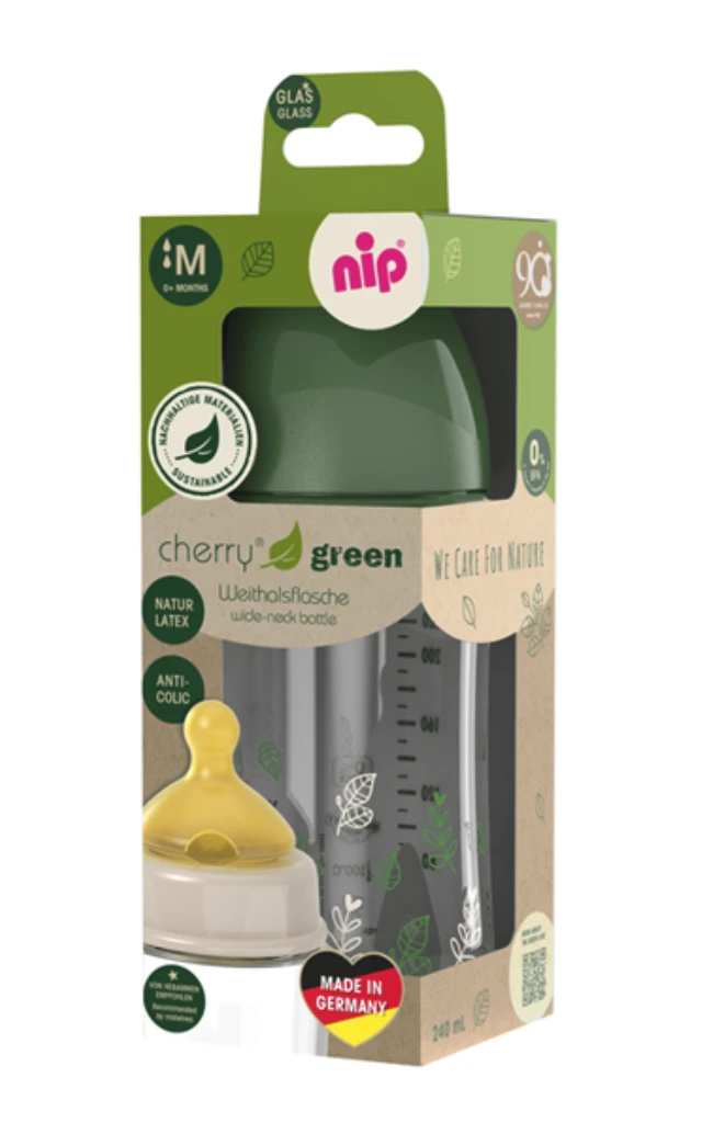 NIP STAKLENA BOCA ŠIROKOG GRLA,CHERRY GREEN BOY,GREEN,240ML