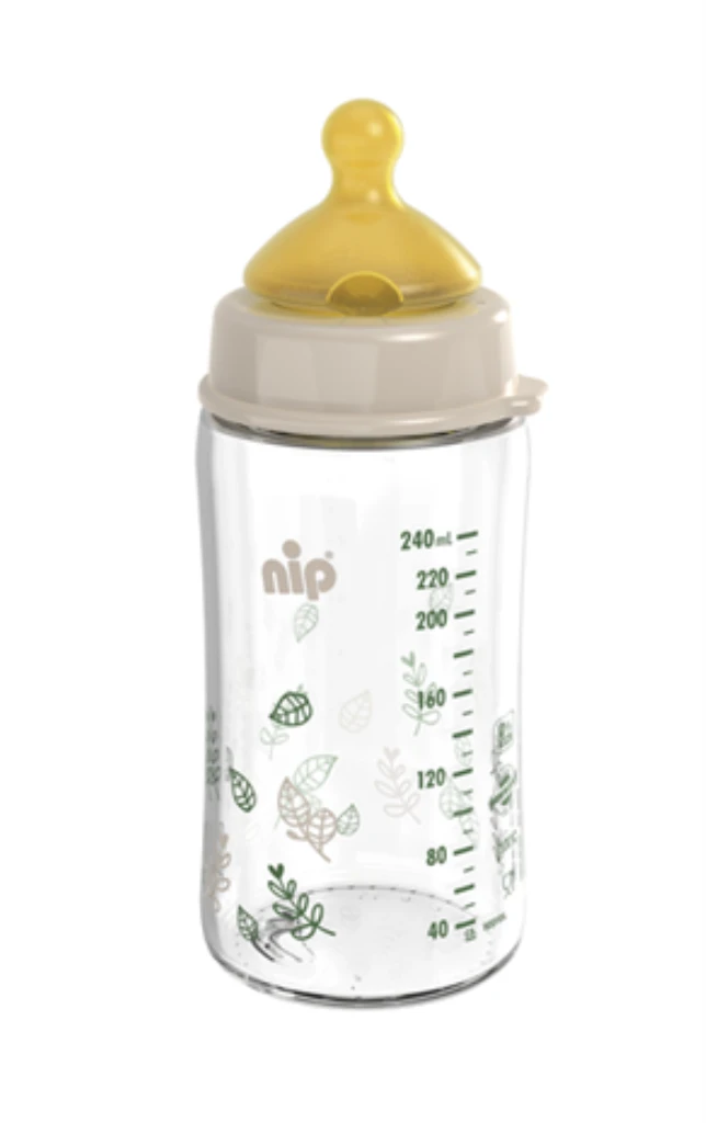 NIP STAKLENA BOCA ŠIROKOG GRLA,CHERRY GREEN GIRL,BEIGE,240ML