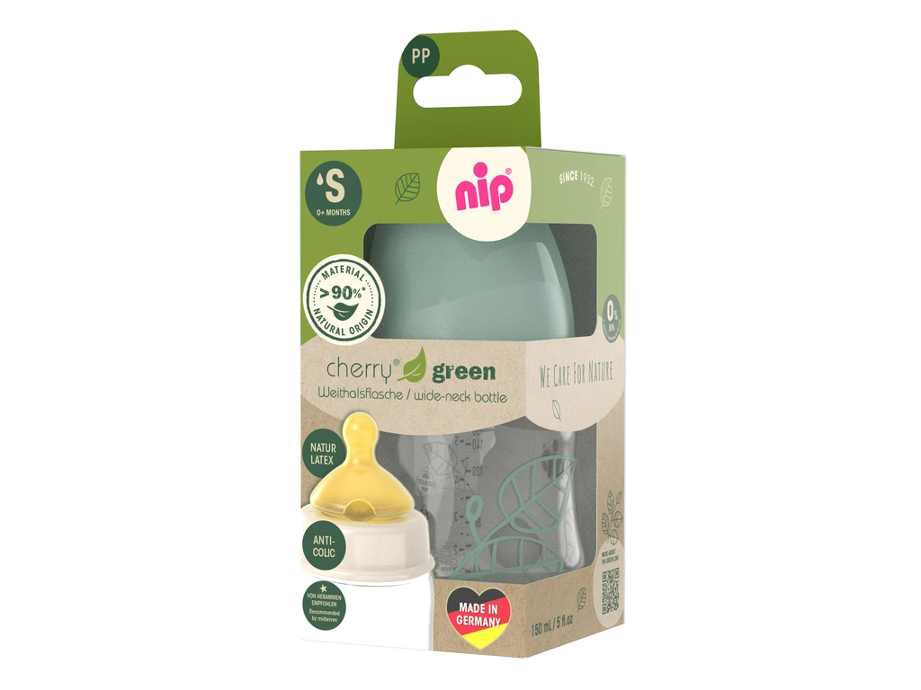NIP BOCA ŠIROKOG GRLA PP,CHERRY GREEN BOY,GREEN,150ML,0+
