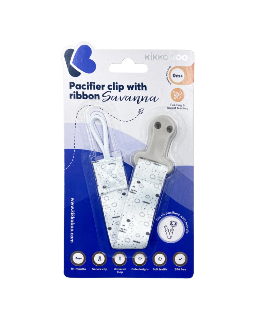 KIKKA BOO KOPČA ZA DUDU S VRPCOM SAVANNA ,GREY