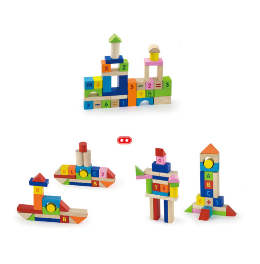 DRVENE KOCKE SLOVA I BROJEVI,100KOM