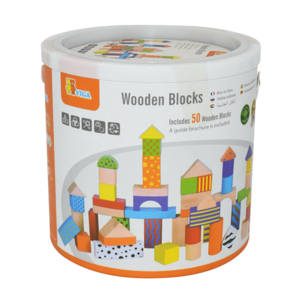 DRVENE ŠARENE KOCKE 50KOM M.