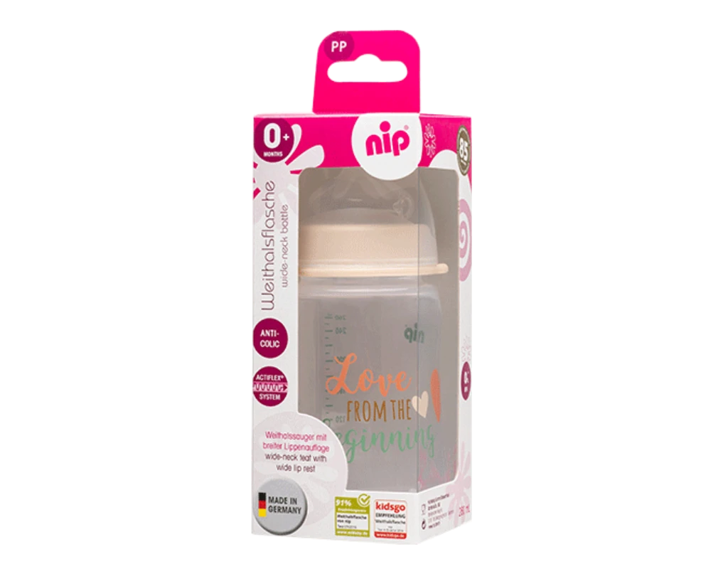 NIP PP BOČICA ŠIROKO GRLO, 260ML, VEL.0+,FLOW M, UNISEX