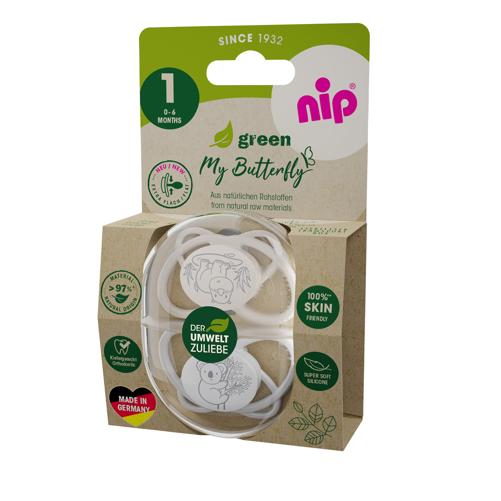 NIP BUTTERFLY GREEN,SILIK.,VEL.1, 0-6MJ