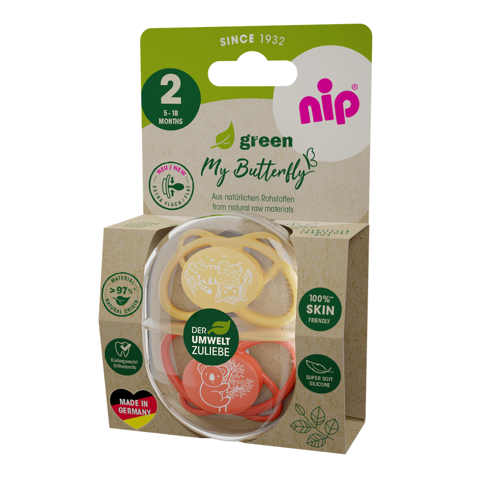 NIP BUTTERFLY GREEN,SILIK.,VEL.2,5-18MJ