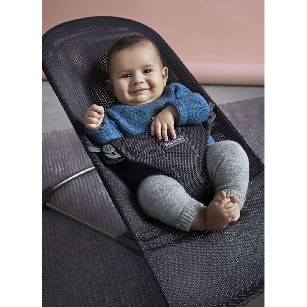 BABYBJORN BLISS MESH LEŽALJKA ANTHRACITE