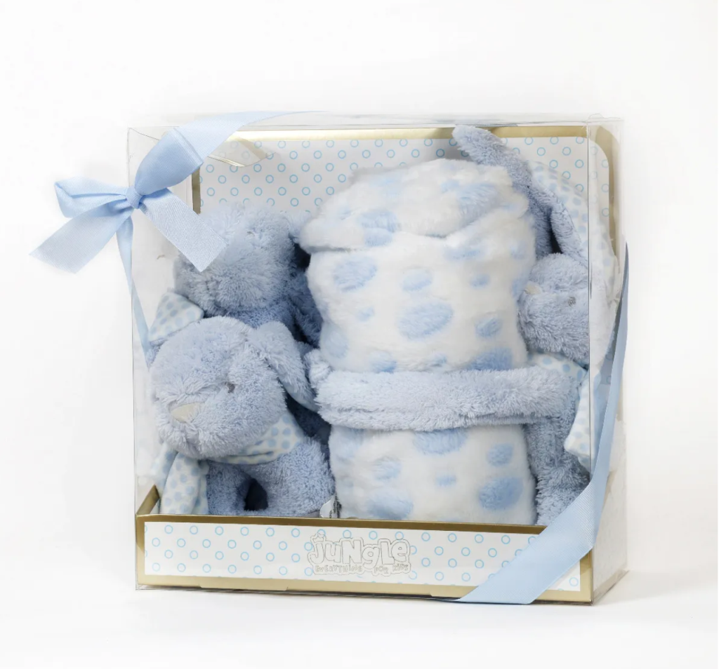 DEKICA S IGRAČKOM POKLON SET PLAVI FOR.