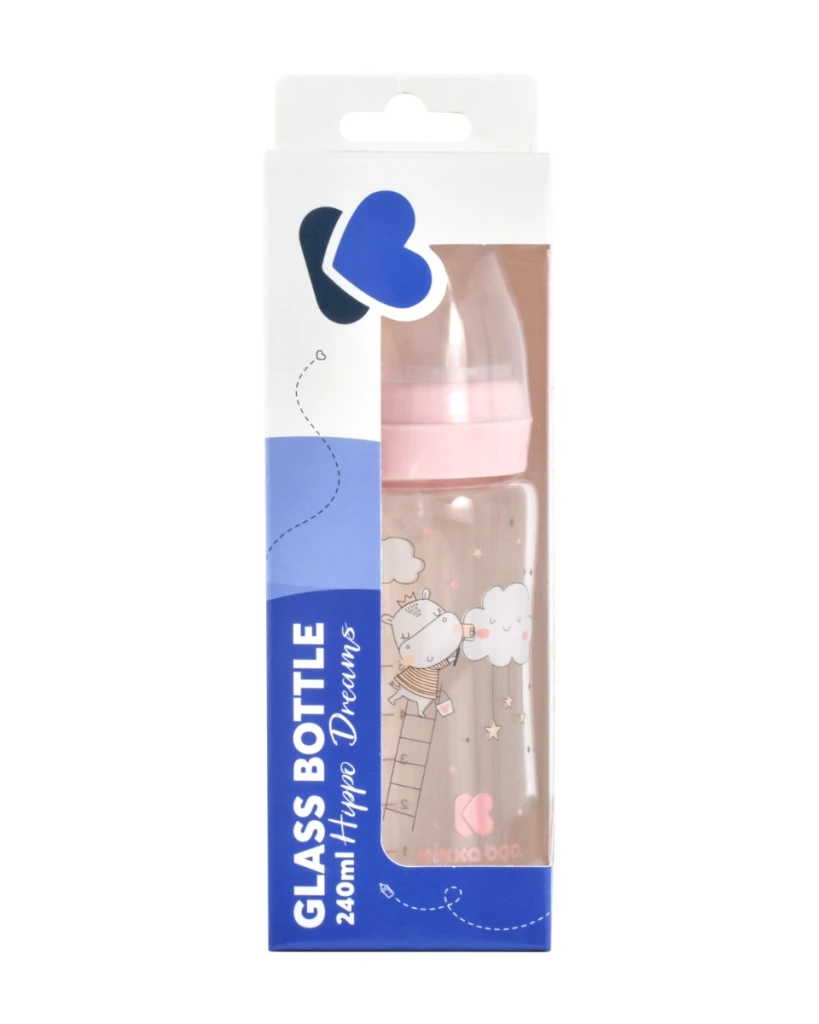 KIKKA BOO STAKLENA BOCA 240ML HIPPO DREAMS PINK