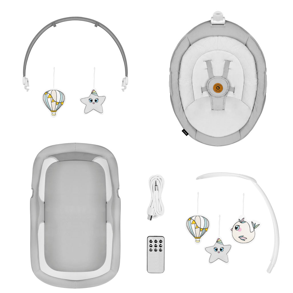 LIONELO BELLA SET LEŽALJKA+LJULJAČKA,GREY