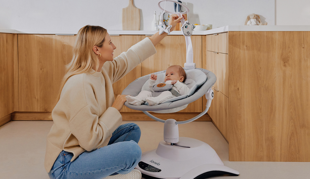 LIONELO BELLA SET LEŽALJKA+LJULJAČKA,GREY