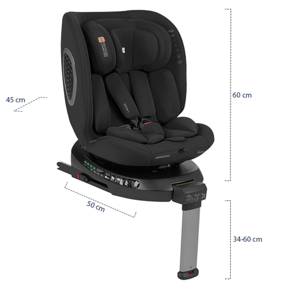 KIKKA BOO AUTOSJEDALICA I-ROVE I-SIZE,40-150CM ,DARK GREY