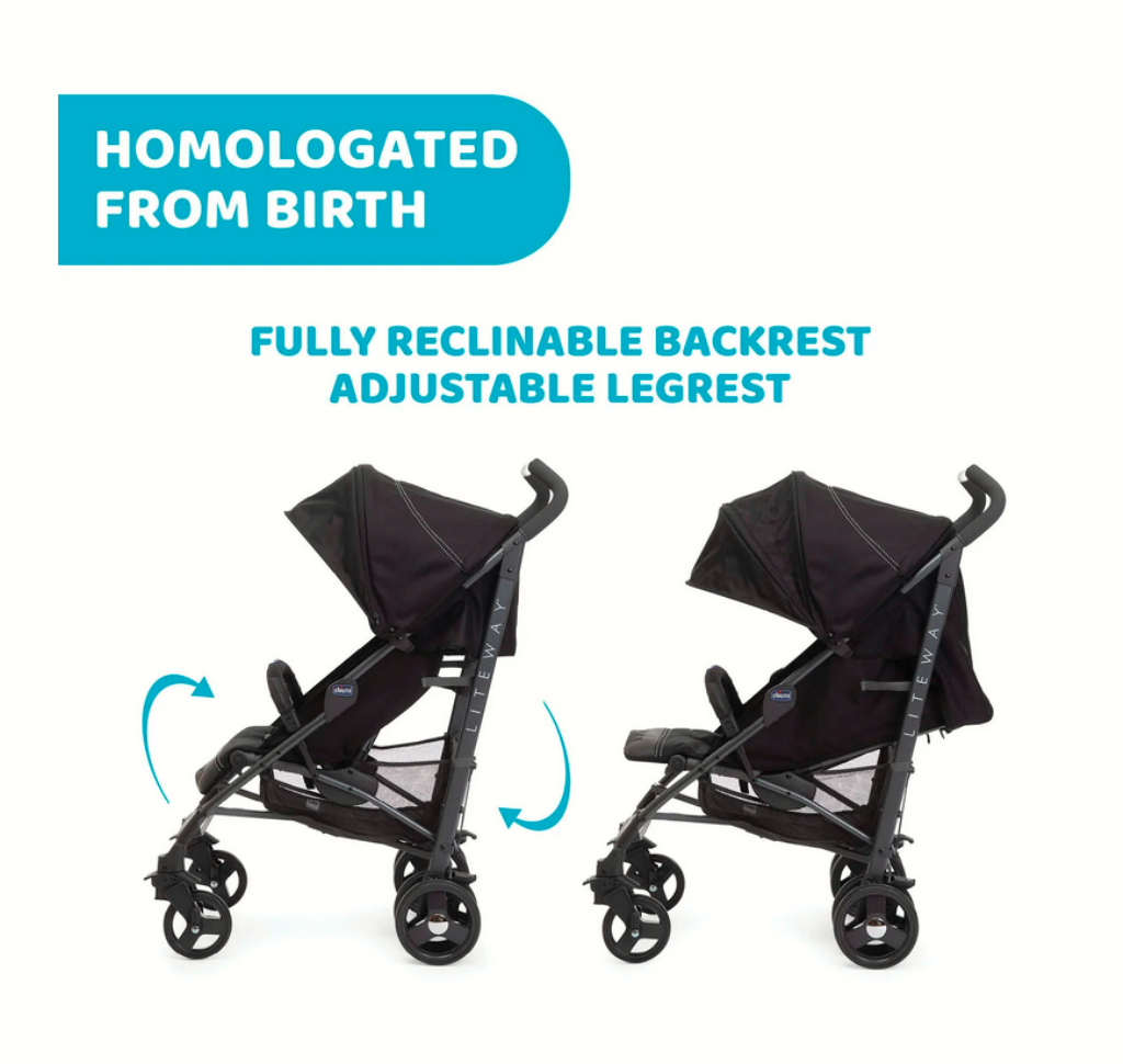 CHICCO LITEWAY 3 COMPLETE JET BLACK