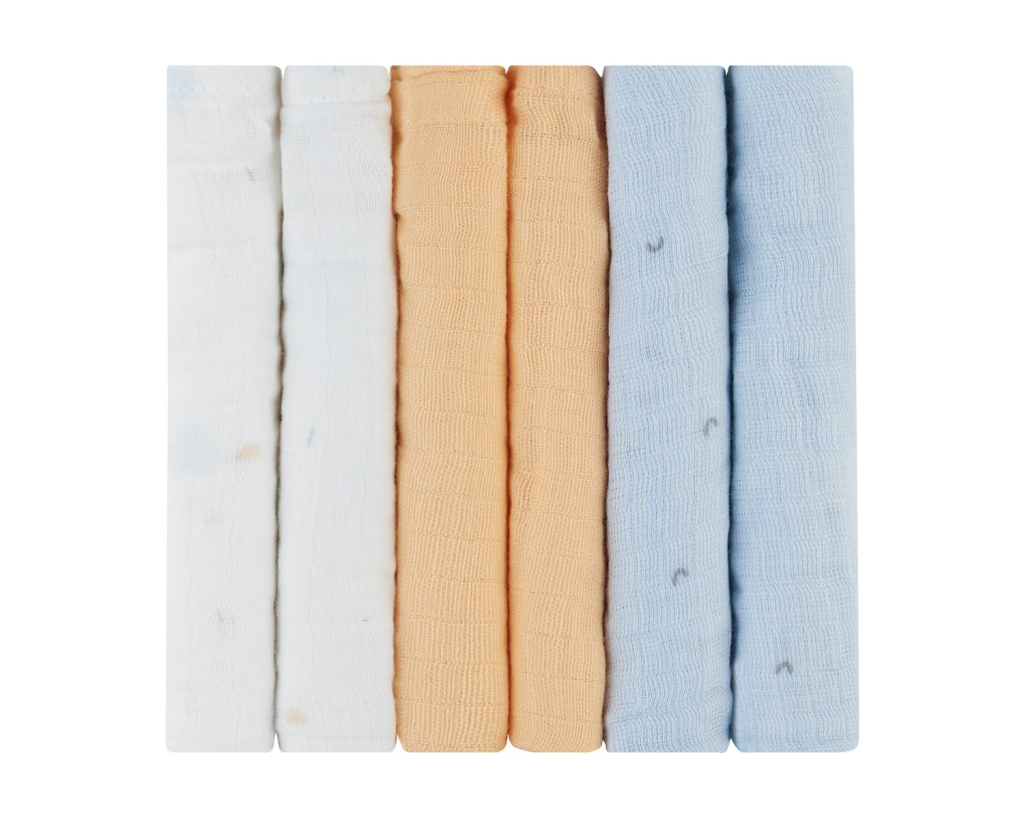 KIKKA BOO MUSLIN SET 6KOM 30X30CM STRIPY FRIENDS