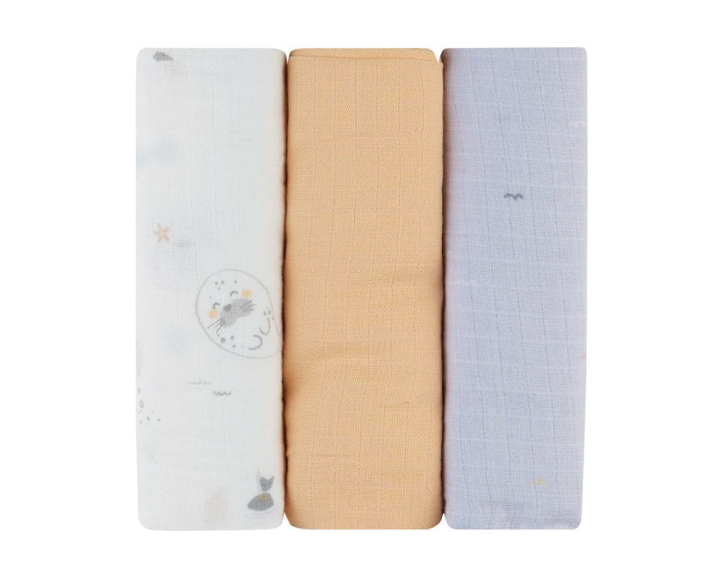 KIKKA BOO MUSLIN SET 3KOM 75X75CM SEALLY ME