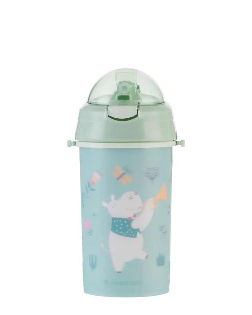 KIKKA BOO ŠALICA SA SIL.SLAMKOM I REMENOM 450ML,MUSIC FEST MINT