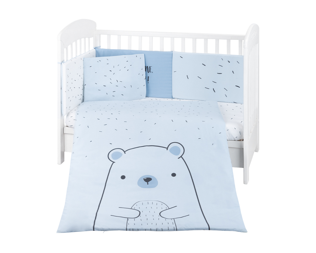 KIKKA BOO POSTELJINA SET 6KOM 60/120 BEAR WITH ME BLUE