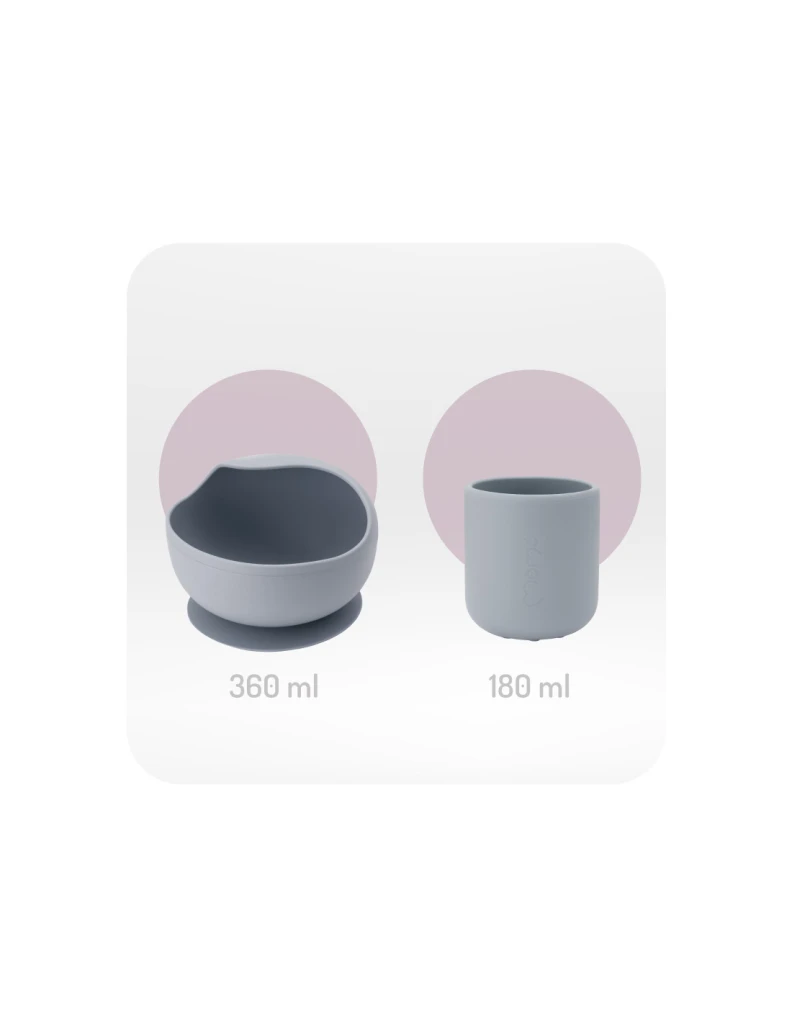 MOMI AMI SET SILIKONSKIH POSUDA,GREY
