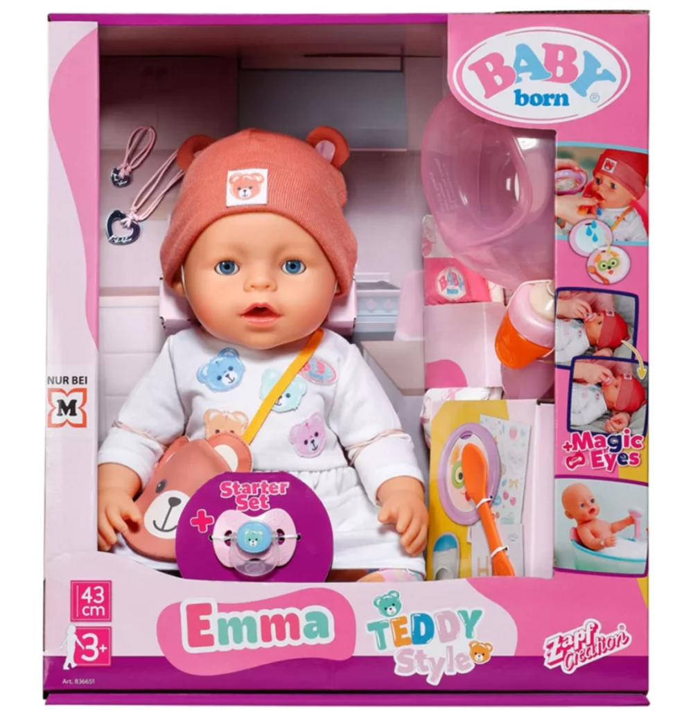 BABY BORN EMMA TEDDY STYLE 43CM