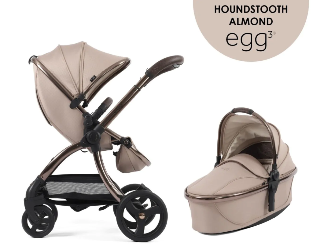 egg3® dječja kolica 2u1 - Special Edition Houndstooth Almond 