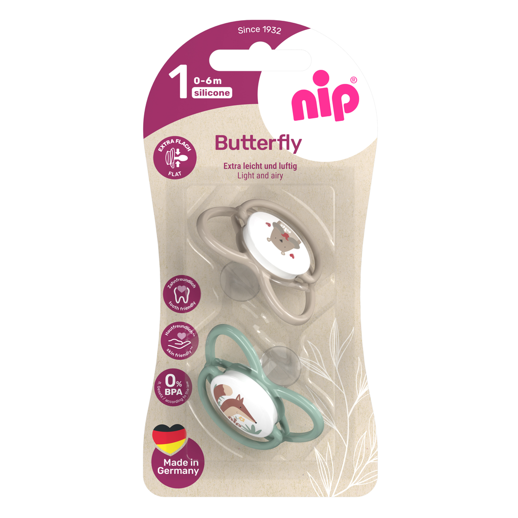 NIP BUTTERFLY DUDA MIX SILIKON,VEL.1(0-6MJ)