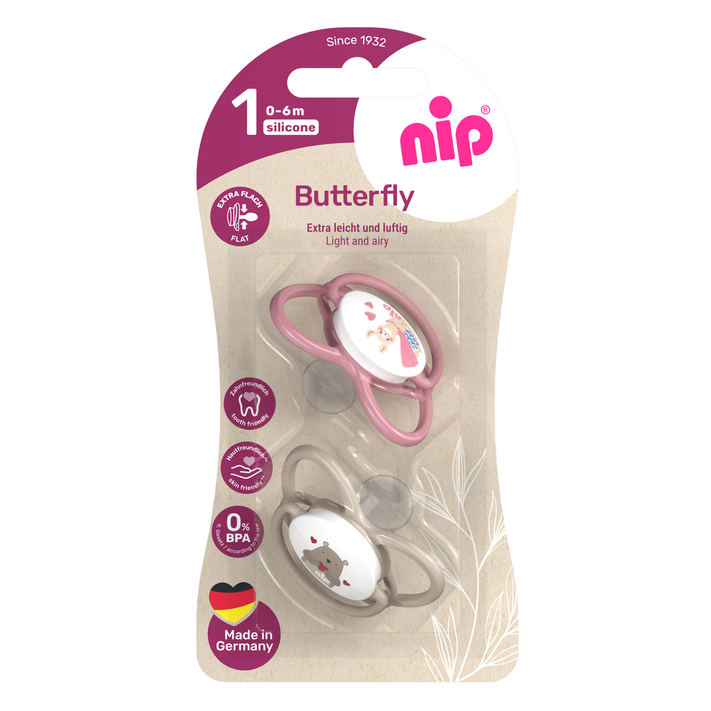 NIP BUTTERFLY DUDA MIX SILIKON,VEL.1(0-6MJ)