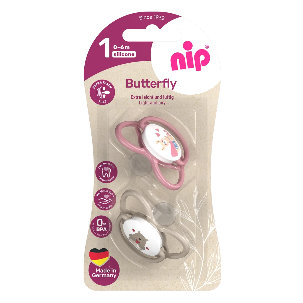 NIP BUTTERFLY DUDA MIX SILIKON,VEL.1(0-6MJ)