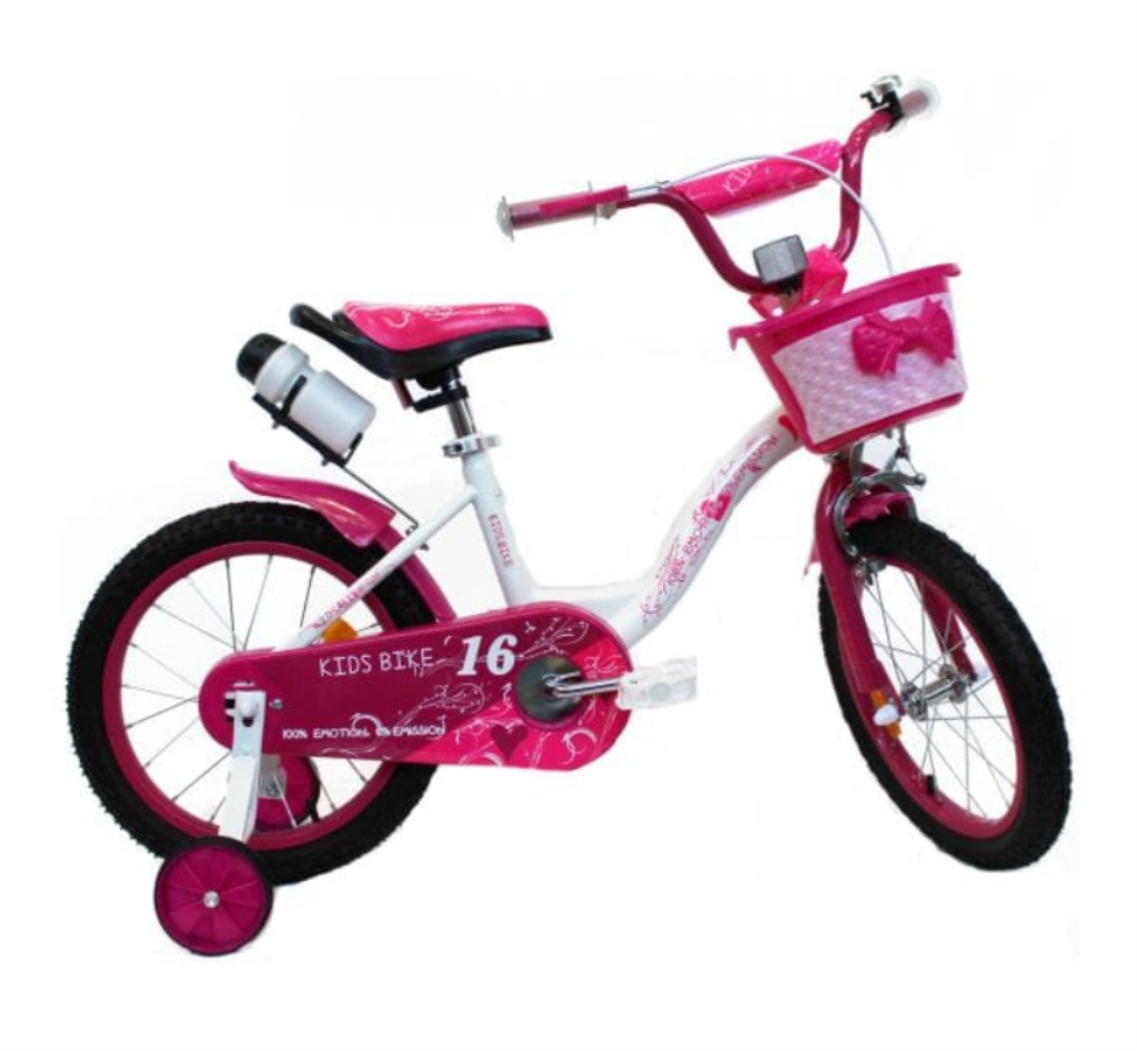 BICIKL 16 GIRL,RUŽIČASTO BIJELA M.