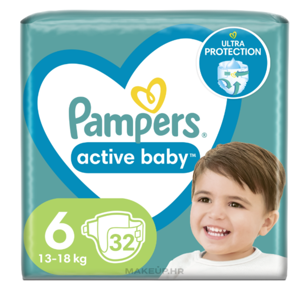 PAMPERS ACTIVE BABY PELENE VEL.6(13-18KG)96KOM