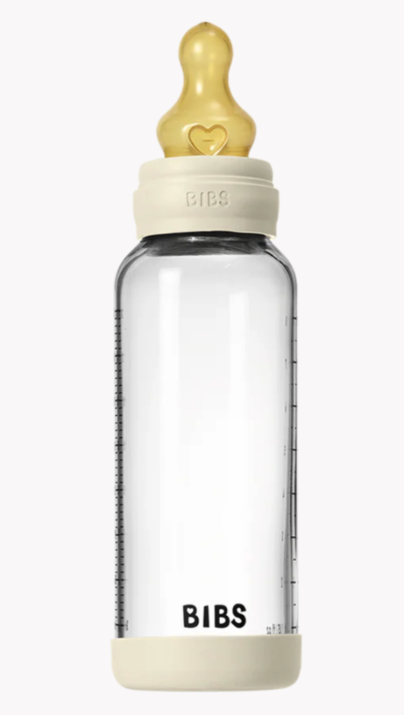 BIBS STAKLENA BOCA COMPLETE SET LATEX 240ML MEDIUM FLOW IVORY