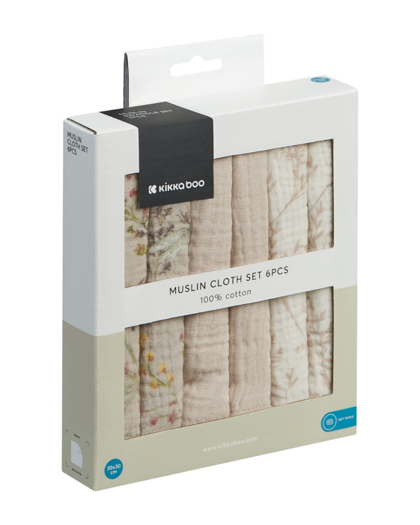 KIKKA BOO MUSLIN KRPICE 6KOM 30X30 SECRET GARDEN BEŽ